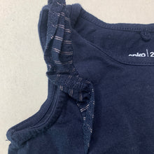 Load image into Gallery viewer, Girls Anko, navy cotton ruffle top, GUC, size 2,  