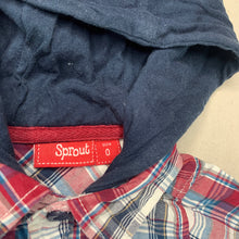 Load image into Gallery viewer, Boys Sprout, cotton hooded long sleeve shirt, GUC, size 0,  