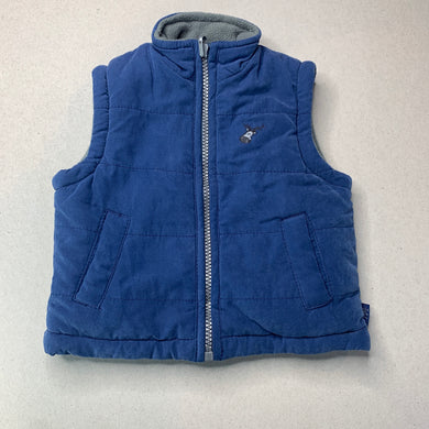 Boys Pumpkin Patch, reversible blue/grey vest, EUC, size 00,  