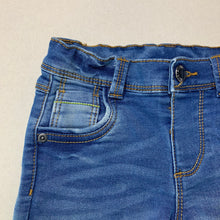 Load image into Gallery viewer, Boys Mini Club, knit stretch denim shorts, adjustable, FUC, size 2,  