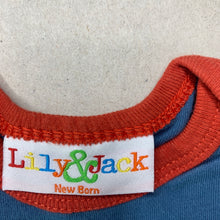 Load image into Gallery viewer, Boys Lily &amp; Jack, blue cotton bodysuit / romper, EUC, size 0000,  