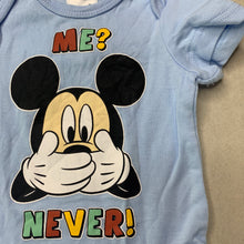Load image into Gallery viewer, Boys Disney, Mickey Mouse cotton bodysuit / romper, EUC, size 0000,  