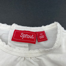 Load image into Gallery viewer, Girls Sprout, white long sleeve t-shirt / top, FUC, size 000,  