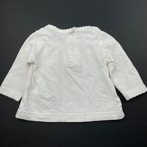 Girls Sprout, white long sleeve t-shirt / top, FUC, size 000,  