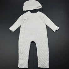Load image into Gallery viewer, unisex Anko, organic cotton blend romper &amp; hat / beanie, EUC, size 1,  