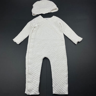 unisex Anko, organic cotton blend romper & hat / beanie, EUC, size 1,  