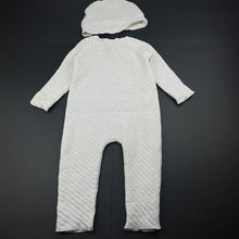 Load image into Gallery viewer, unisex Anko, organic cotton blend romper &amp; hat / beanie, EUC, size 1,  