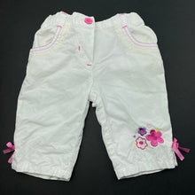 Load image into Gallery viewer, Girls Target, embroidered lightweight cotton pants, elasticated, GUC, size 0,  