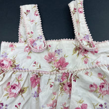 Load image into Gallery viewer, Girls floral, lightweight cotton summer dress, armpit to armpit: 21cm, GUC, size 00, L: 40cm