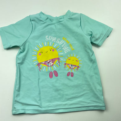 Girls Dymples, short sleeve rashie / swim top, FUC, size 1,  