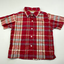 Load image into Gallery viewer, Boys George, checked cotton short sleeve shirt, EUC, size 1-2,  
