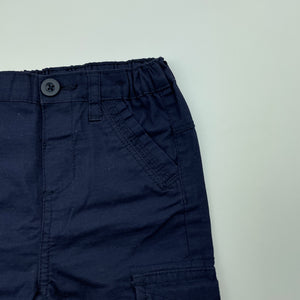 Boys Dymples, navy cotton cargo shorts, adjustable, EUC, size 2,  