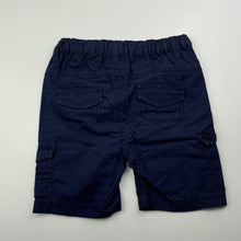 Load image into Gallery viewer, Boys Dymples, navy cotton cargo shorts, adjustable, EUC, size 2,  