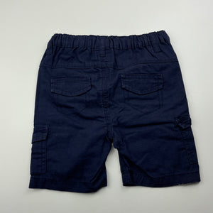 Boys Dymples, navy cotton cargo shorts, adjustable, EUC, size 2,  