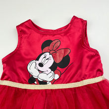 Load image into Gallery viewer, Girls Disney, Minnie Mouse red tulle party dress, GUC, size 0, L: 40cm