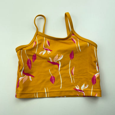 Girls Anko, mustard swim top, EUC, size 2,  