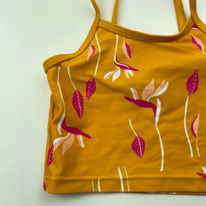 Girls Anko, mustard swim top, EUC, size 2,  