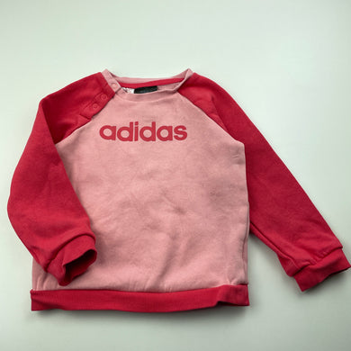 Girls Adidas, fleece lined sweater / jumper, marks on front, FUC, size 1,  