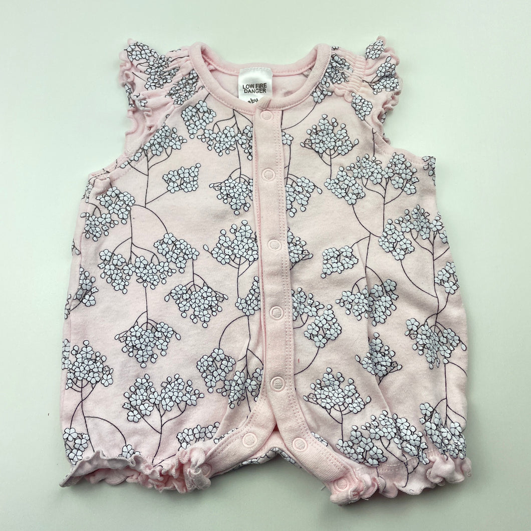 Girls Baby Berry, floral cotton romper, FUC, size 000,  