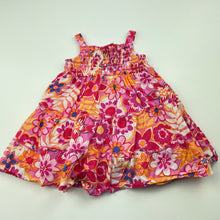 Load image into Gallery viewer, Girls floral, cotton summer dress, no labels, armpit to armpit: 20cm, GUC, size 000, L: 36cm