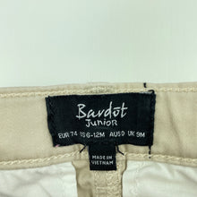 Load image into Gallery viewer, Boys Bardot Junior, stretch cotton chino pants, adjustable, light mark left leg, FUC, size 0,  
