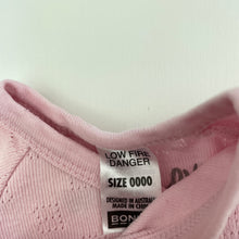 Load image into Gallery viewer, Girls Bonds, pink pointelle cotton coverall  romper, FUC, size 0000,  