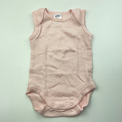 Girls Anko, pink cotton singletsuit / romper, EUC, size 000,  