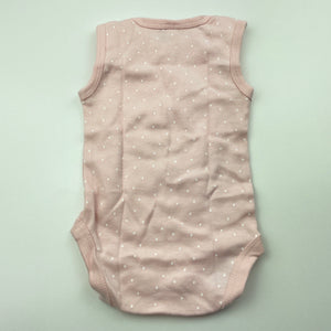 Girls Anko, pink cotton singletsuit / romper, EUC, size 000,  