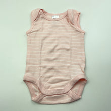 Load image into Gallery viewer, Girls Anko, pink stripe cotton bodysuit / romper, EUC, size 000,  