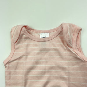 Girls Anko, pink stripe cotton bodysuit / romper, EUC, size 000,  