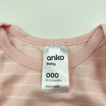 Load image into Gallery viewer, Girls Anko, pink stripe cotton bodysuit / romper, EUC, size 000,  