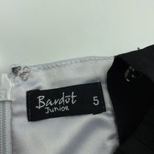 Load image into Gallery viewer, Girls Bardot Junior, lined black &amp; white party dress, GUC, size 5, L: 57cm