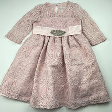 Load image into Gallery viewer, Girls Rare Editions, lined pink lace party dress, FUC, size 4, L: 56cm