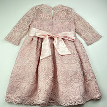 Load image into Gallery viewer, Girls Rare Editions, lined pink lace party dress, FUC, size 4, L: 56cm