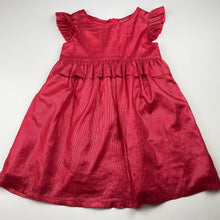 Load image into Gallery viewer, Girls Target, lined red metallic party dress, GUC, size 3, L: 51cm