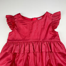 Load image into Gallery viewer, Girls Target, lined red metallic party dress, GUC, size 3, L: 51cm