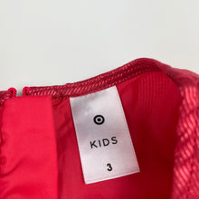 Load image into Gallery viewer, Girls Target, lined red metallic party dress, GUC, size 3, L: 51cm