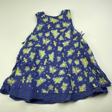 Load image into Gallery viewer, Girls Pumpkin Patch, vintage lightweight cotton dress, butterflies, FUC, size 2, L: 45cm