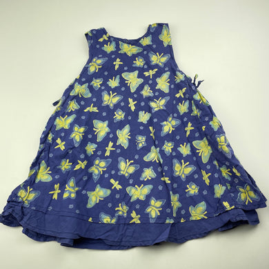 Girls Pumpkin Patch, vintage lightweight cotton dress, butterflies, FUC, size 2, L: 45cm