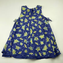 Load image into Gallery viewer, Girls Pumpkin Patch, vintage lightweight cotton dress, butterflies, FUC, size 2, L: 45cm