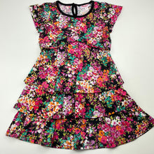 Load image into Gallery viewer, Girls Leona Edmiston, colourful stretchy floral party dress, EUC, size 3, L: 54cm