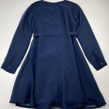 Load image into Gallery viewer, Girls French Connection, lined navy party dress, missing sequins, FUC, size 8-9, L: 67cm