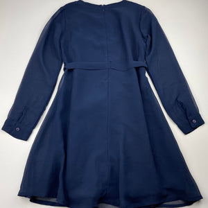 Girls French Connection, lined navy party dress, missing sequins, FUC, size 8-9, L: 67cm