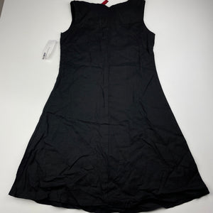 Girls CARALINA, black casual summer dress, armpit to armpit: 33cm, NEW, size 7-8, L: 71cm