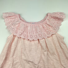 Load image into Gallery viewer, Girls Target, pink cotton top, broderie trim, GUC, size 8,  