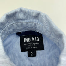Load image into Gallery viewer, Boys Indie, blue cotton / linen short sleeve shirt, FUC, size 2,  