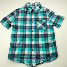 Load image into Gallery viewer, Boys Urban Supply, checked cotton short sleeve shirt, GUC, size 7,  