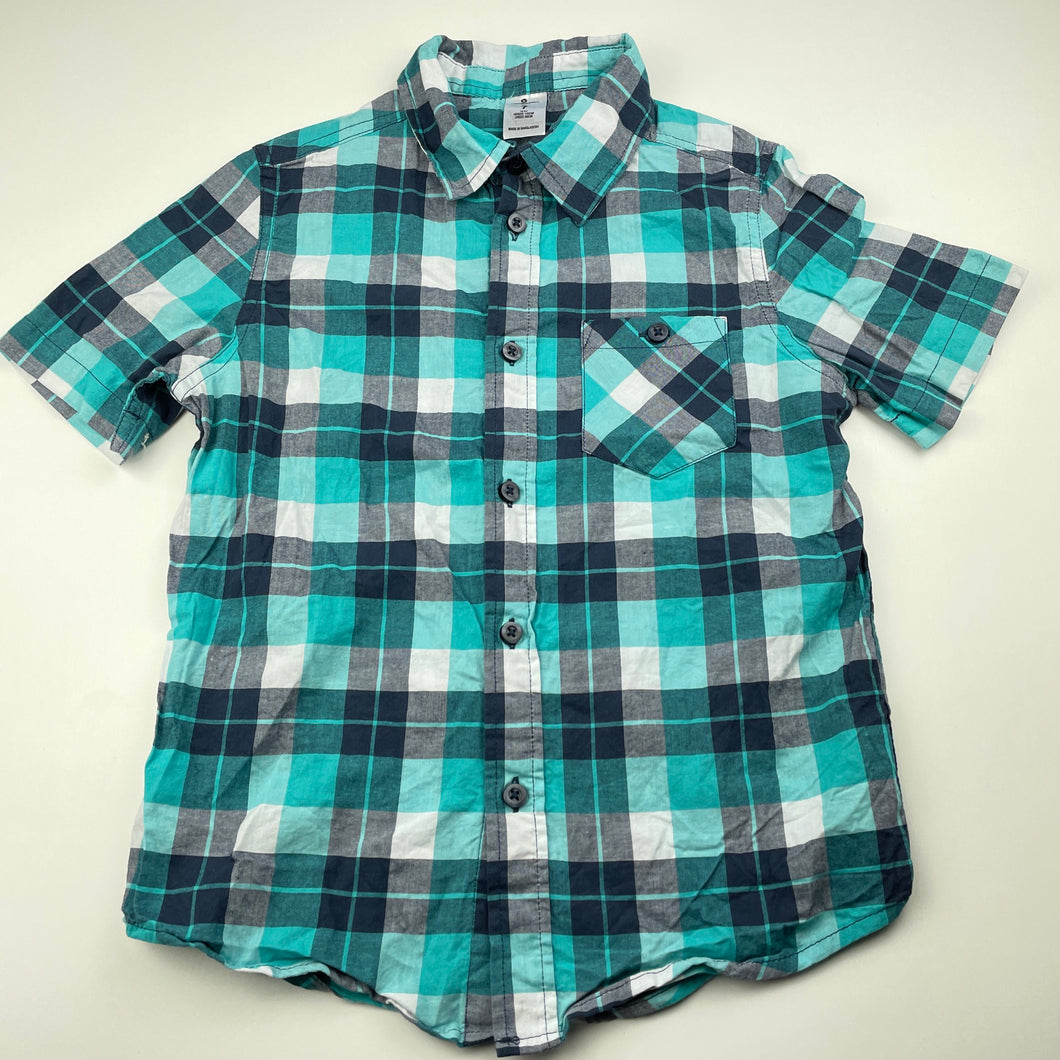 Boys Urban Supply, checked cotton short sleeve shirt, GUC, size 7,  