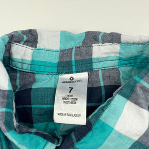 Boys Urban Supply, checked cotton short sleeve shirt, GUC, size 7,  