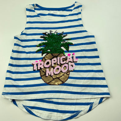 Girls Next, cotton flip sequin summer top, EUC, size 5,  